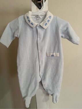 Kissy Kissy Collared Footie Romper